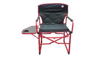 Outdoor Spectator Heavy Duty Compact Folding Camping Director Chair with Side Table and Carry Bag