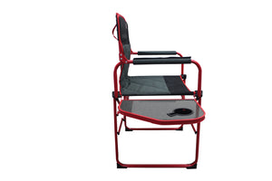 Outdoor Spectator Heavy Duty Compact Folding Camping Director Chair with Side Table and Carry Bag