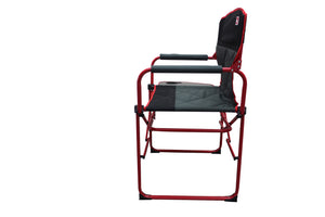 Outdoor Spectator Heavy Duty Compact Folding Camping Director Chair with Side Table and Carry Bag