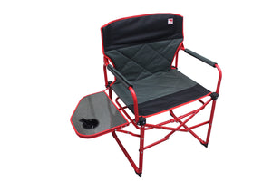 Outdoor Spectator Heavy Duty Compact Folding Camping Director Chair with Side Table and Carry Bag